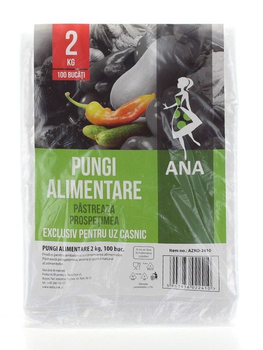 Pungi alimentare LDPE 3 kg 100 buc/set Ana