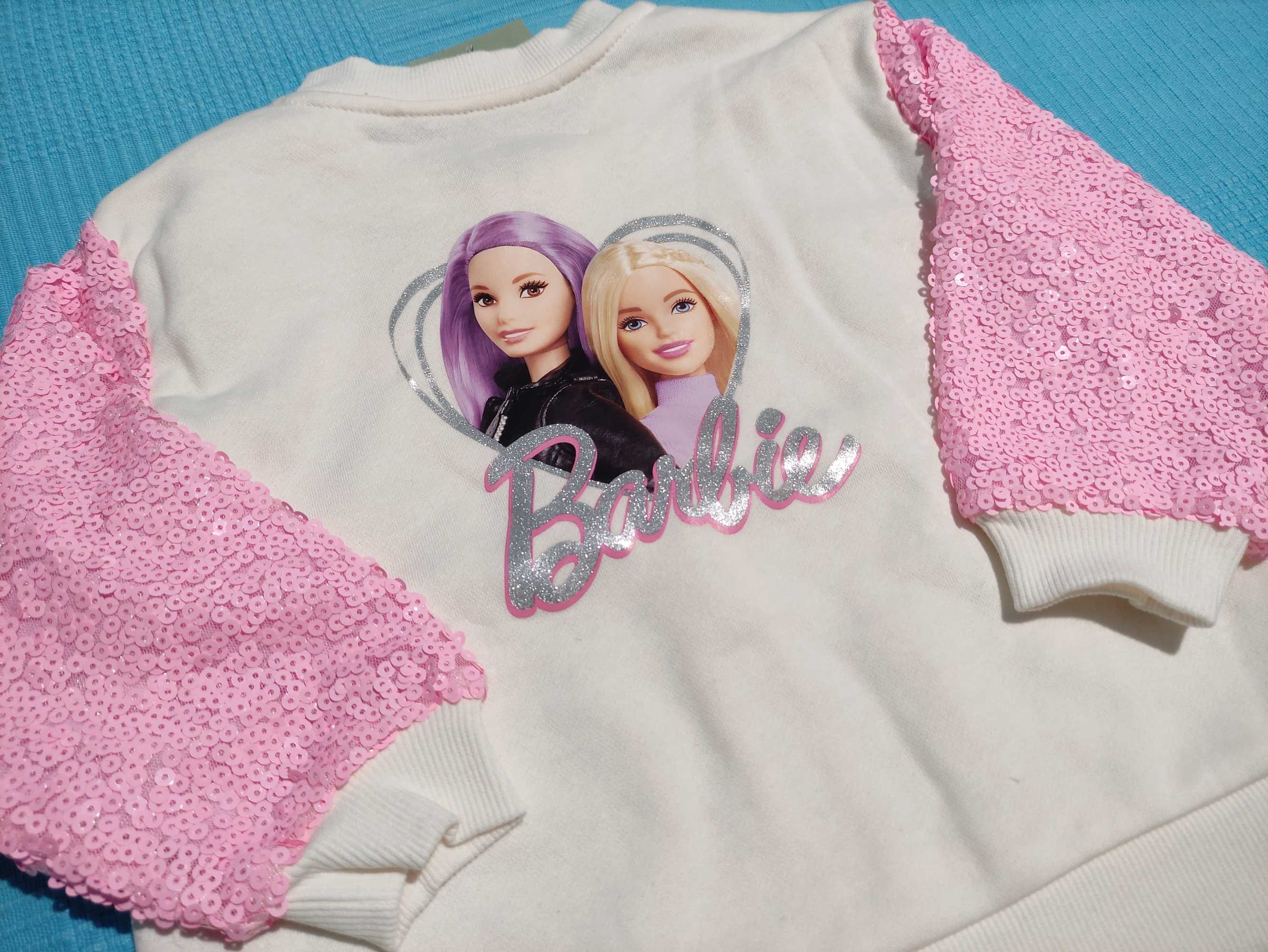 Лот нови детски дрехи за момиче, H&M Barbie, 98/104, 104см, суитшърт