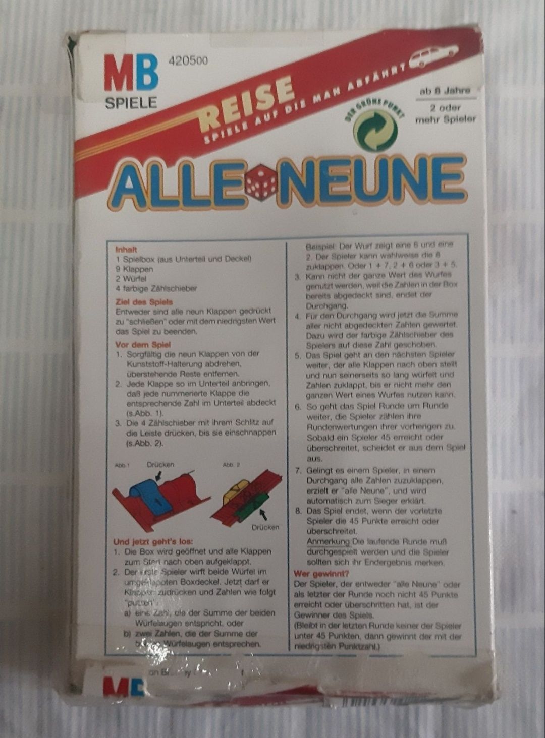 MB Spiele - Alle Neune (Joc vintage)