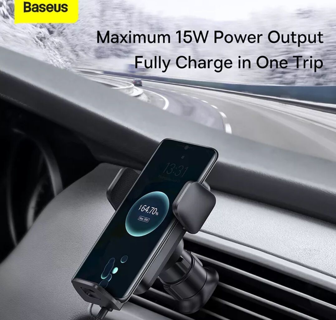 Чисто ново автомобилно безжично бързо зарядно Baseus 15w