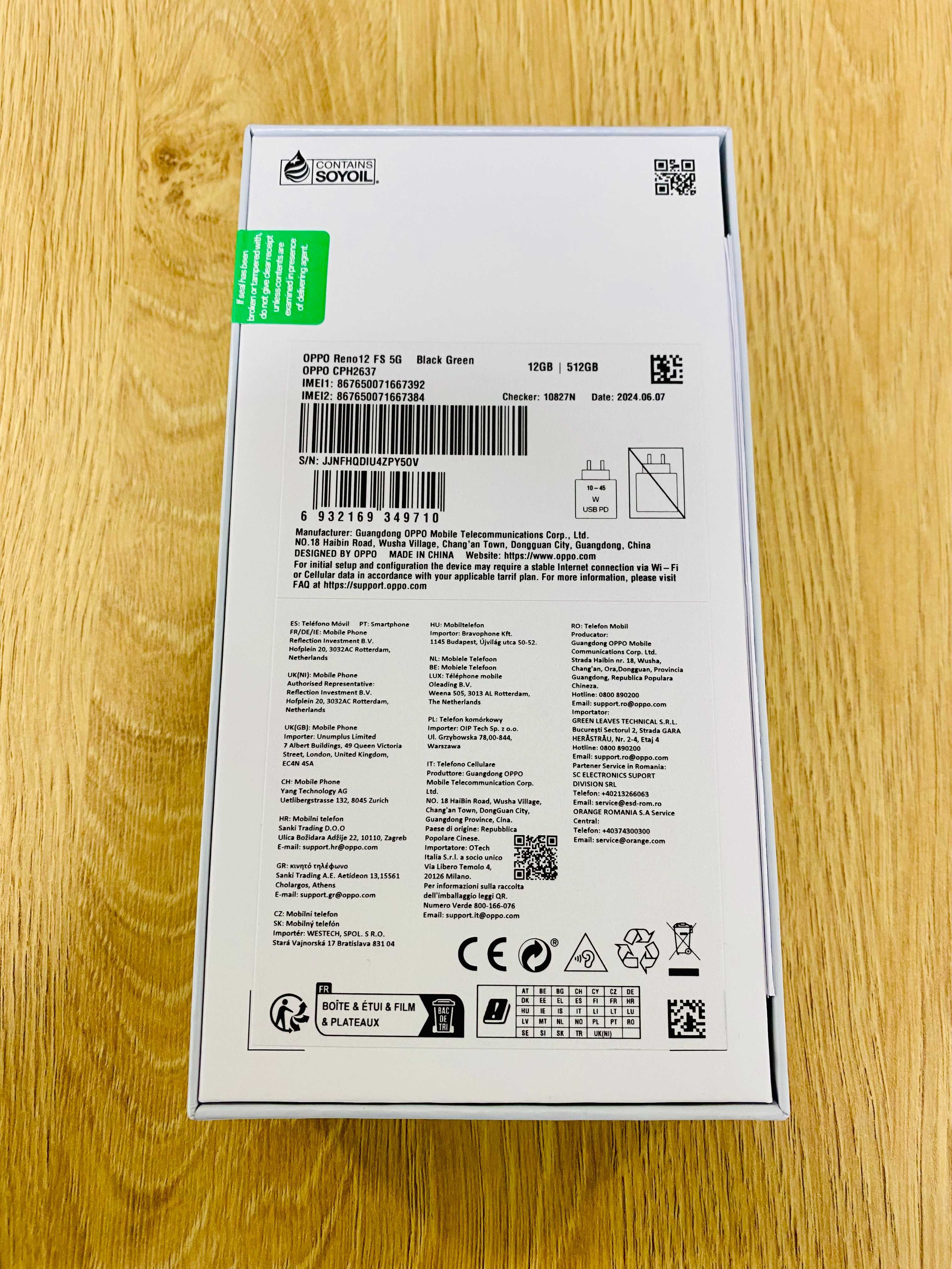 ЧИСТО НОВ !!! Oppo Reno12 FS, 12 GB RAM, 512 GB, 5G, Dark Green