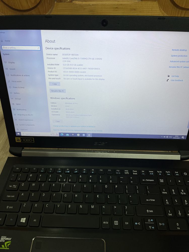 Laptop Acer Aspire 7