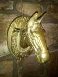 Mutat pe Publi Cap cal vintage alama bronz Anglia: perete, poarta, bar