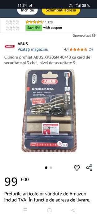 Butuc cilindru usi Abus