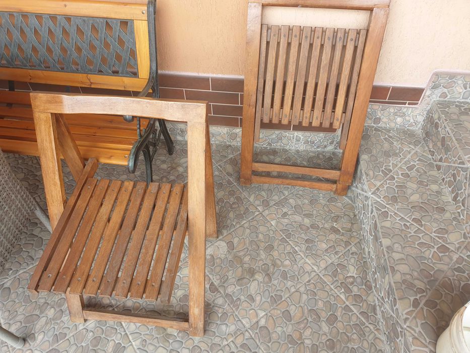 Scaune pliabile-lemn masiv-terasa-filigorie