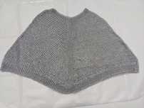 Capa/poncho tricotată, gri metalic, Lurex, nouă, talie universală