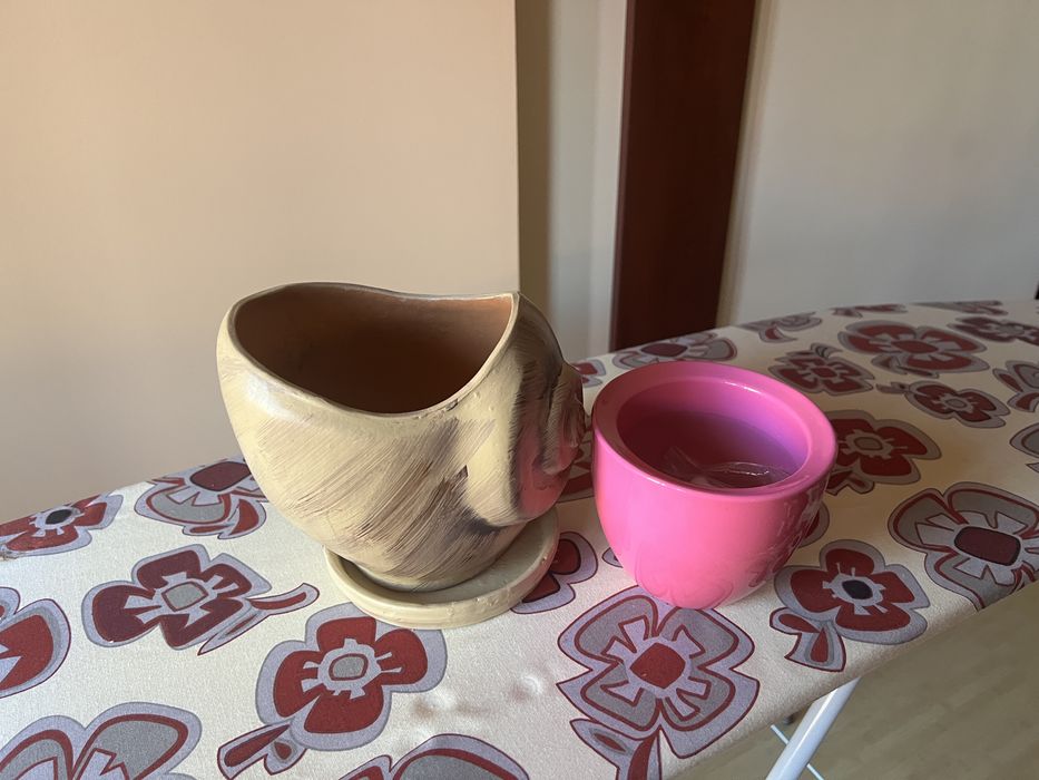 Vase pt flori,  20 lei amandoua, cadou cea portocalie