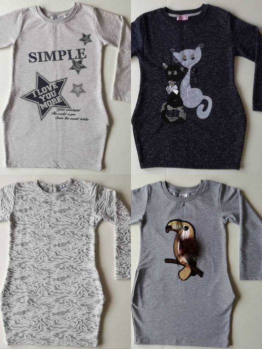 Детска рокля с дълъг ръкав - размер 128 - 134 см.