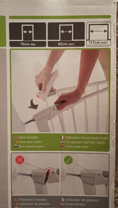 Poarta de siguranta metalică pentru uși si scări de 73 - 82 cm. (NOUĂ)