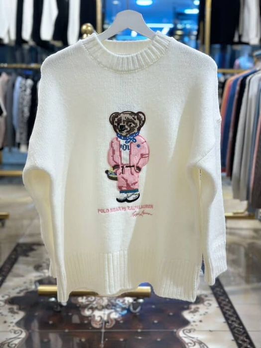 Дамски пуловер с мече Polo
