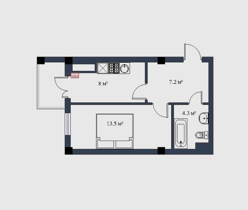 ЖК «Юнус-Абад 17» Новостройка 38м2 "