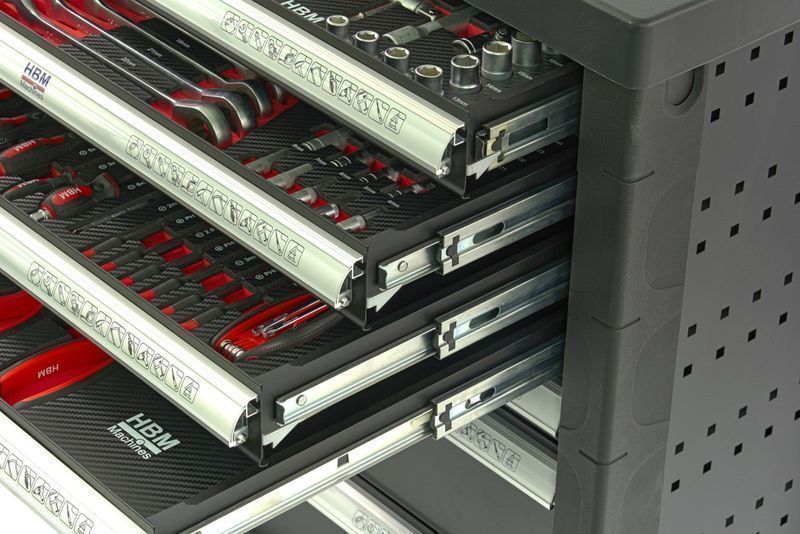 Професионален шкаф с инструменти нвм, 7 чекмеджета, 154 бр., 4 модула