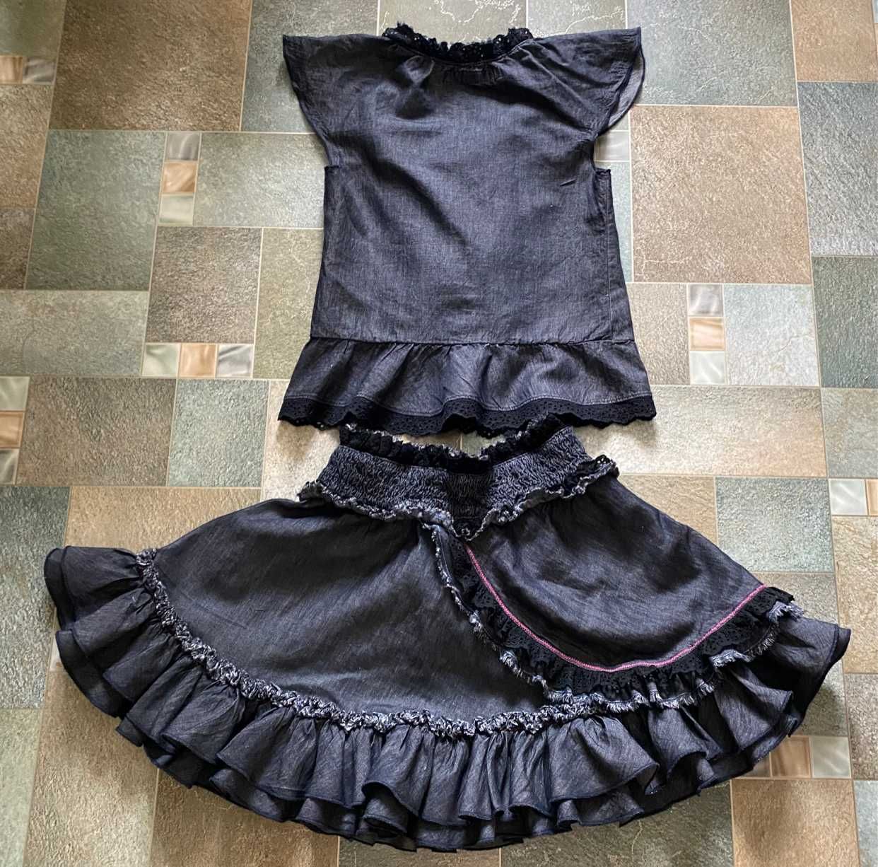 Шикарный комплект для девочки Miss Sixty Италия: юбка и топ нат хлопок