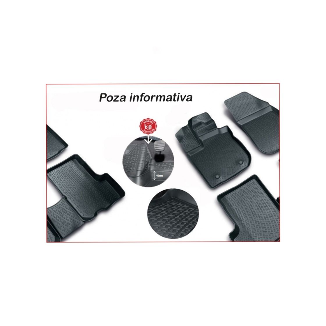 Covoare cauciuc stil tavita Peugeot 4007 an 2007-2012 ERK