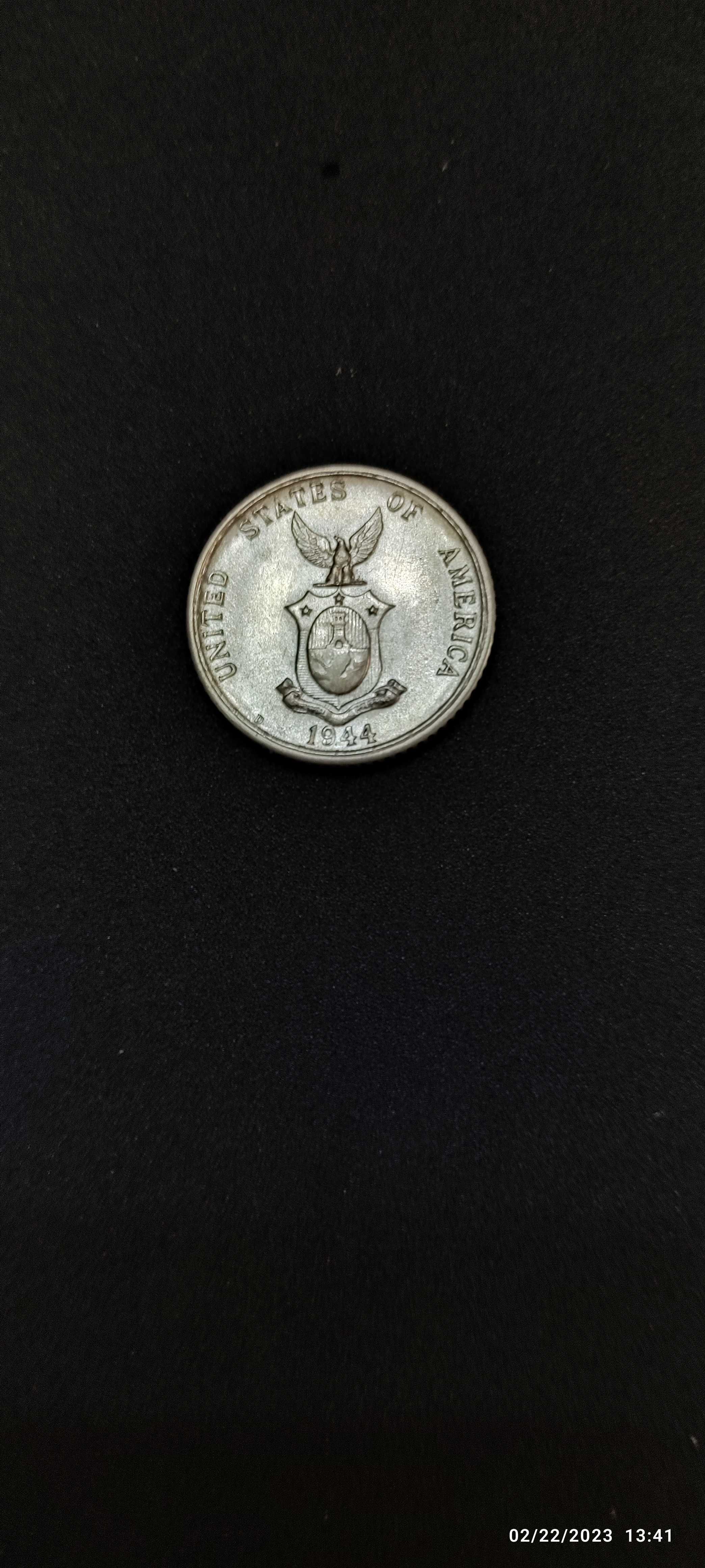 Moneda argint 20 Centavos, FILIPINE, 1944