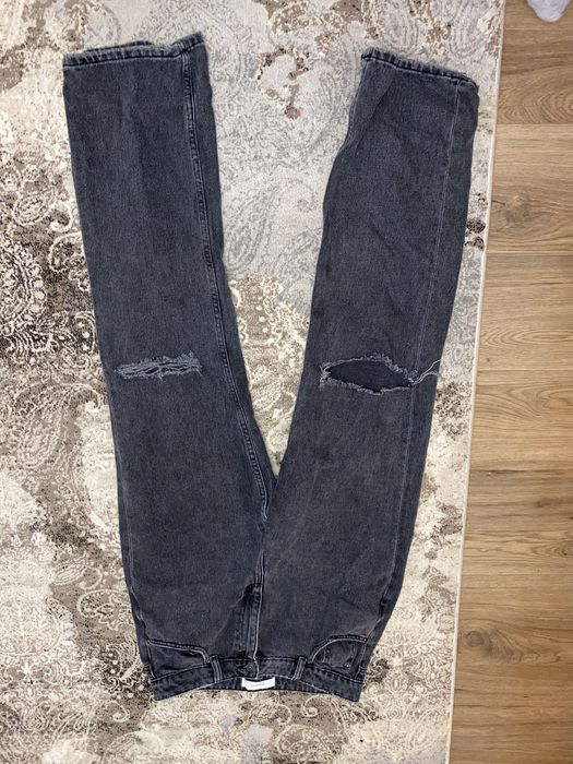 blugi gri inchis rupti marime L