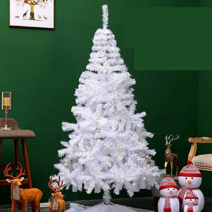 Brad Alb Artificial 120 cm cu Suport – Aspect Elegant de Crăciun