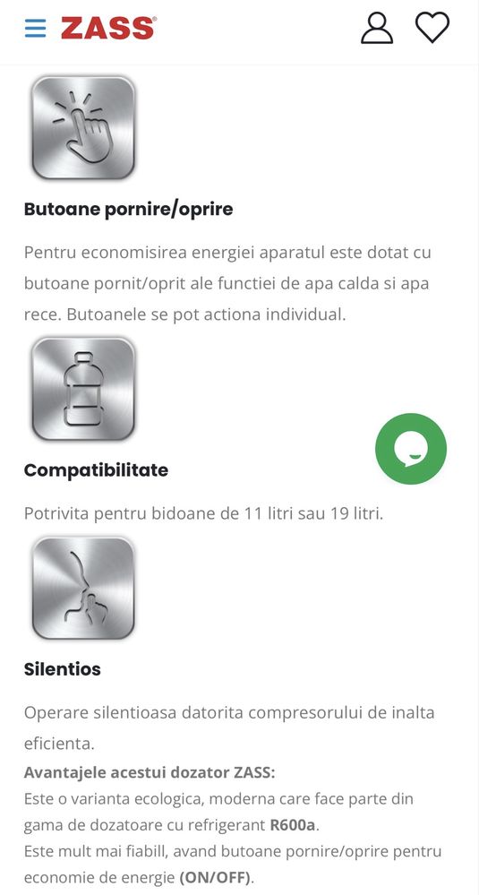Dozator apa de podea Zass ZWD 10 CR cu compresor si minifrigider
