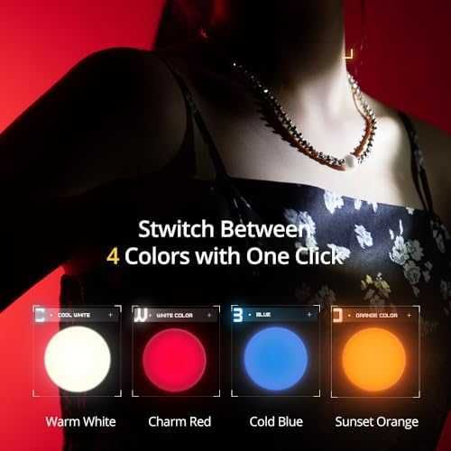 Нов LED Фото Фенер Ambitful 4 Цвята + Гобо Ефекти и Батерия 8400mAh