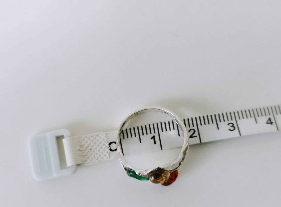 Vechi inel din argint de 925 cu trei pietre, Danemarca