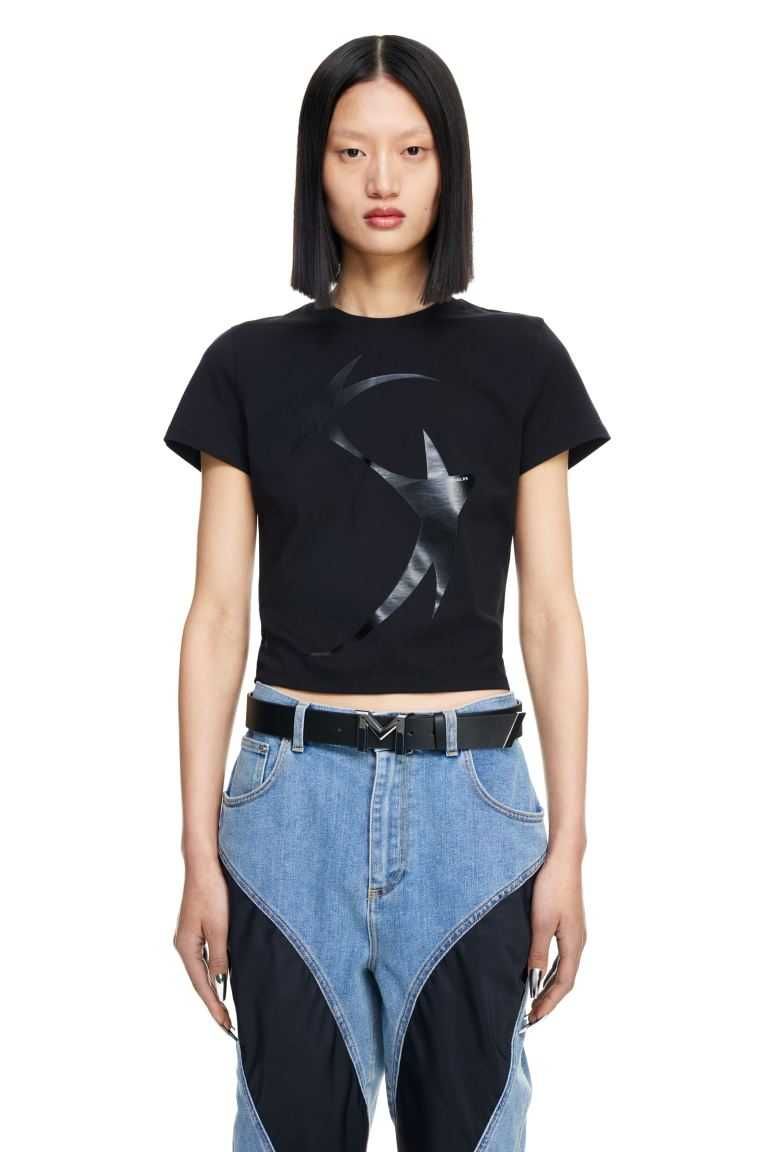 Mugler x H&M Tricou ajustat cu imprimeu Negru, M, L, nou