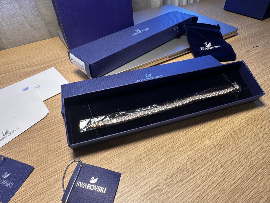 Brățara Swarovski Tennis matrix tennis gold 17.5 cm lungime