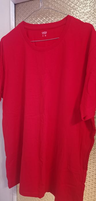 Червена памучна фланелка Celio XL
