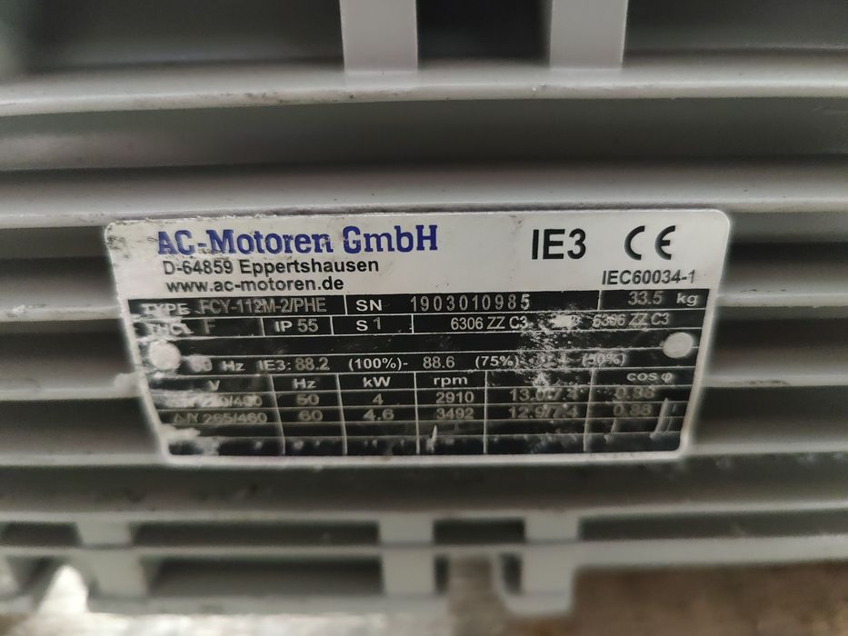 Motor electric trifazat cu flanșă, 4kW, 3000rpm, 380V