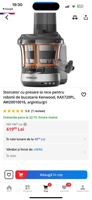 Kenwood purejuice accesoriu KAX720PL