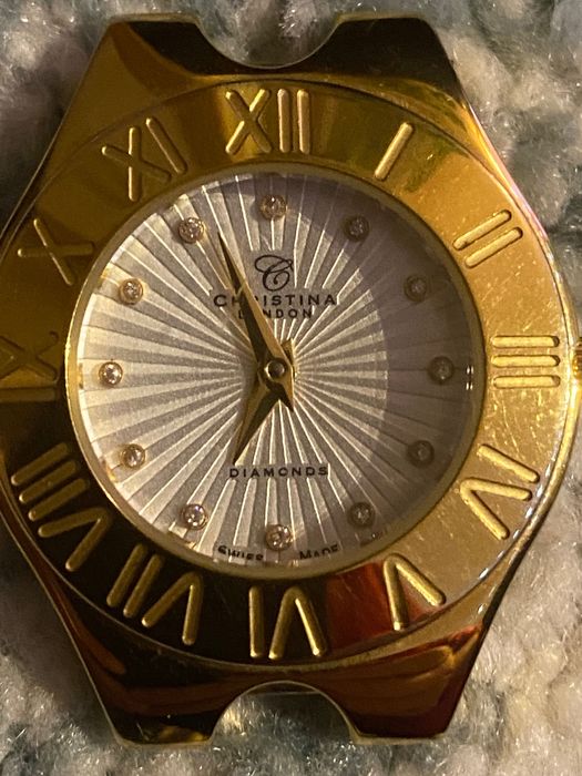 Дамски позлатен часовник Christina London  с диаманти