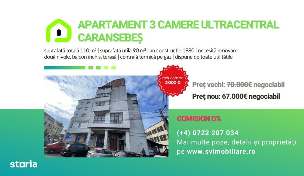 Comision 0 - Apartament 3 Camere, Ultracentral, Str. Ardealului