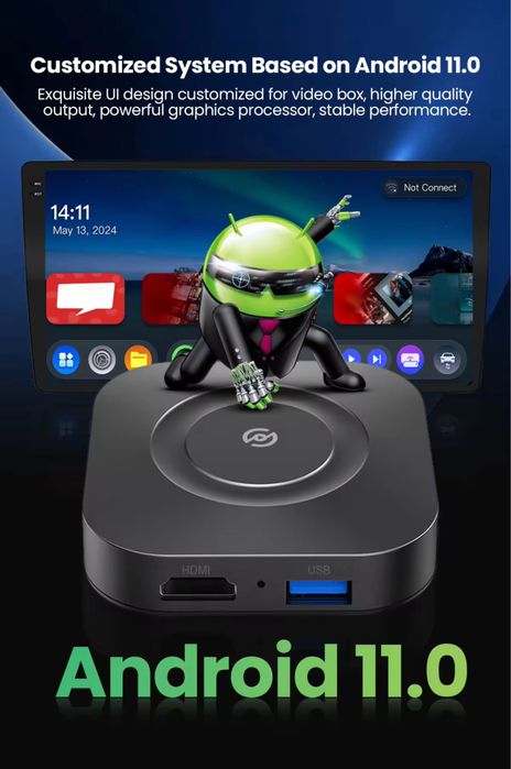 Android TV Box Wired CarPlay Streaming Youtube Netflix IPTV HDMI out