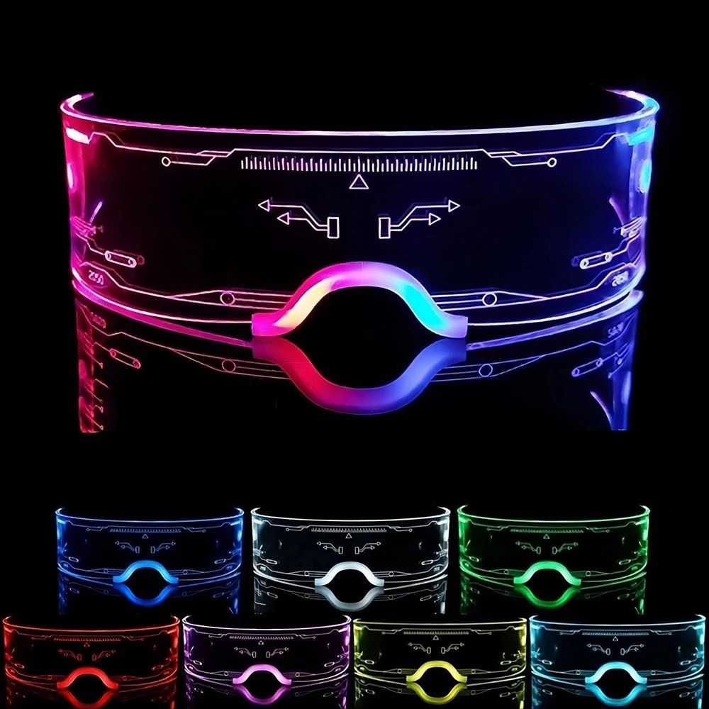 Cyberpunk Футуристические очки с подсветкой из тик тока косплей