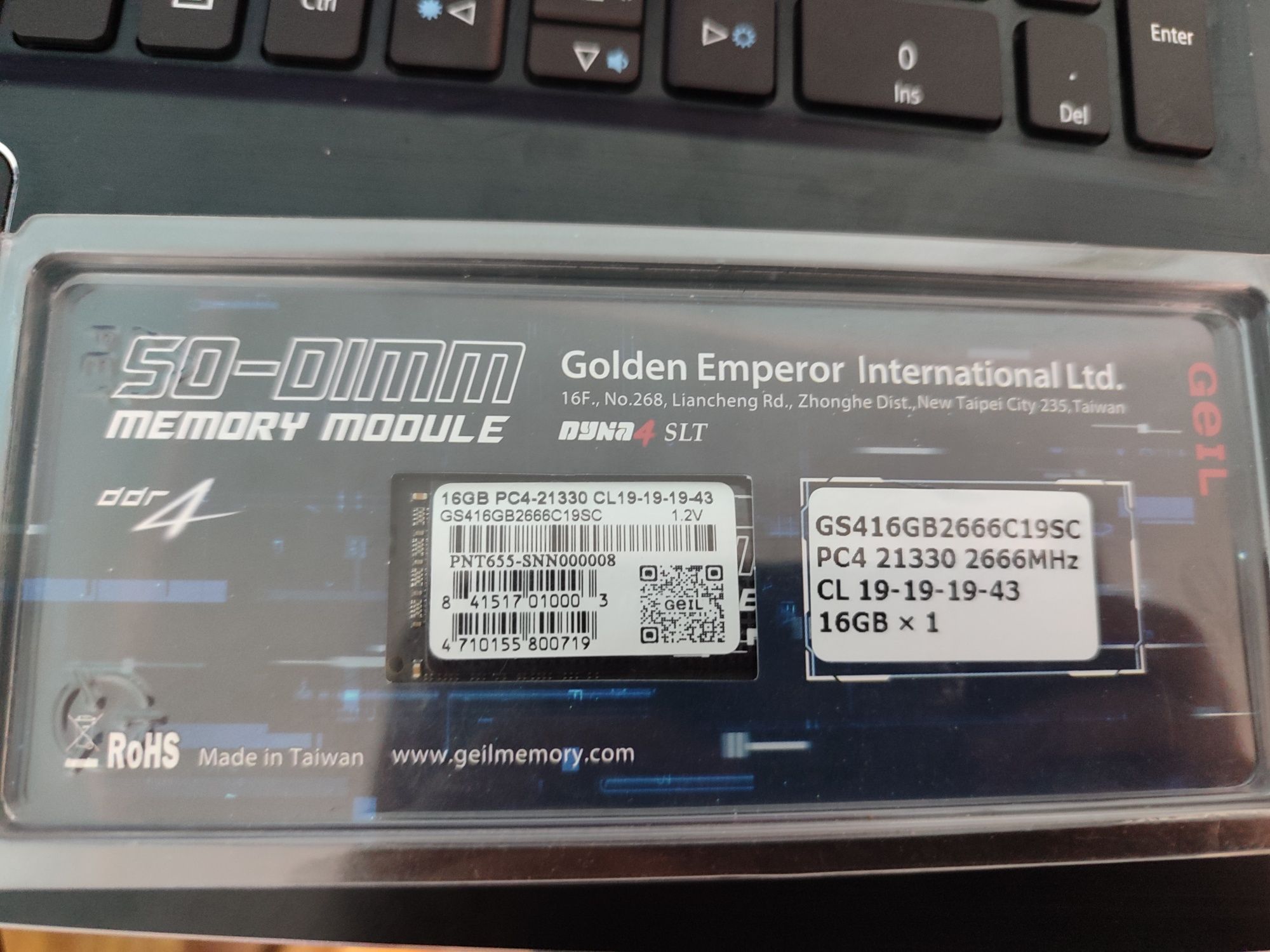 СРОЧНО Оперативная память для ноутбука 16Gb DDR4 2666MHz GEIL SO-DIMM