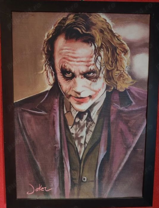 Vând tablou Joker
Imaginea lui Joker din filmul ,, Cavalerul întunecat