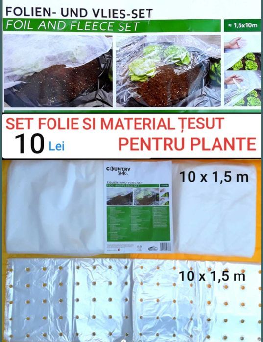 SET folie și material țesut pentru protectia si dezvoltarea PLANTELOR