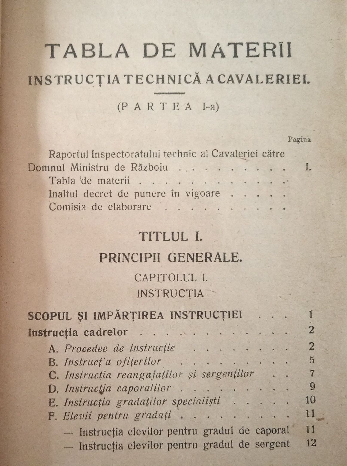 Regulament Provizoriu pentru Instrucția Cavaleriei (partea I-a, 1926)