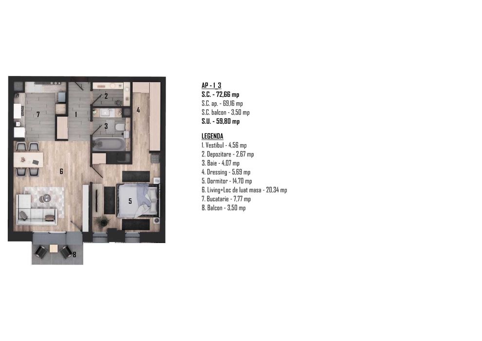 Apartament de vânzare – Nr. 7 | Sophie Residence, Oradea