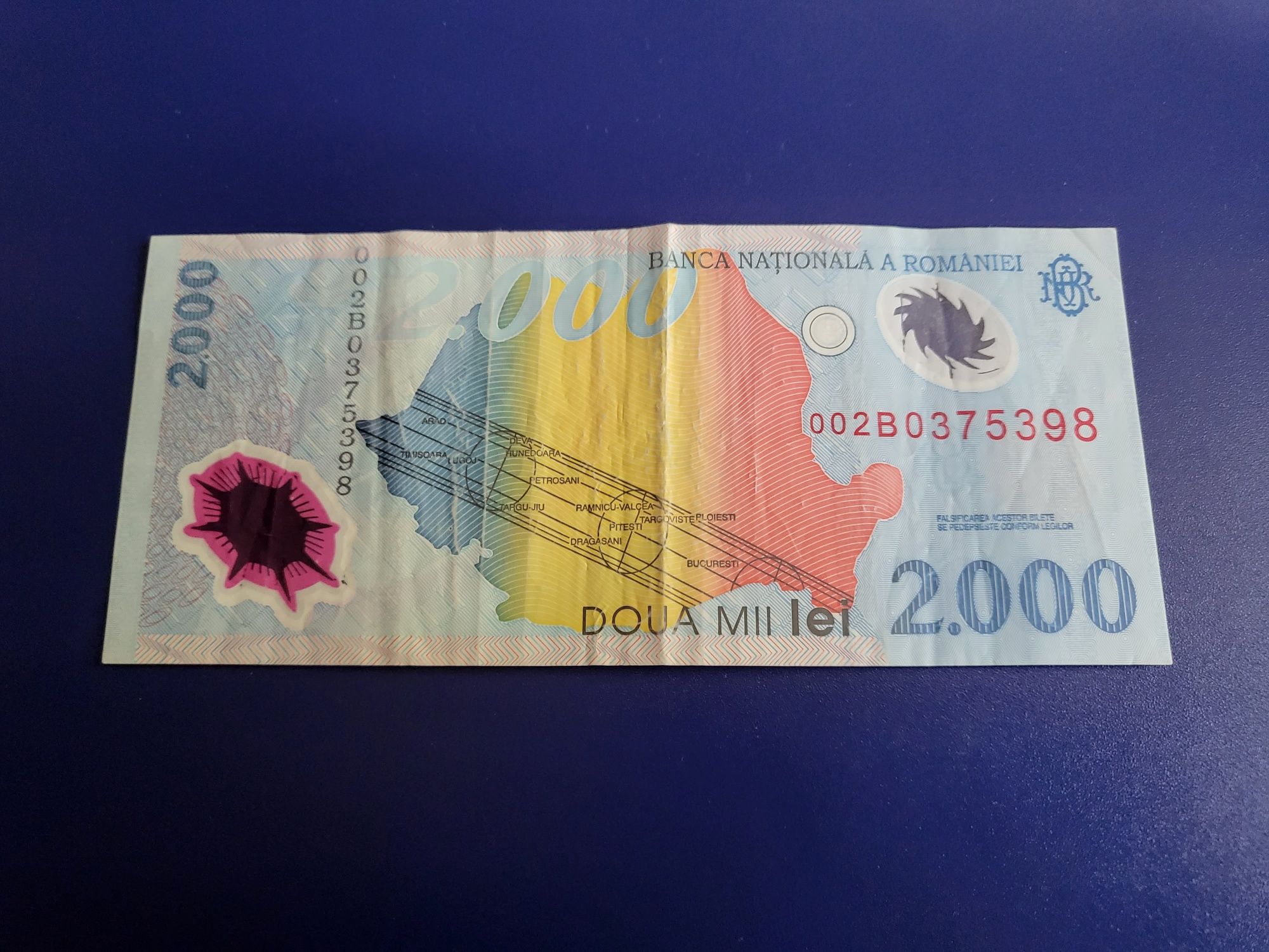 Bancnotă 2000 Lei Eclipsa Totală de Soare 1999