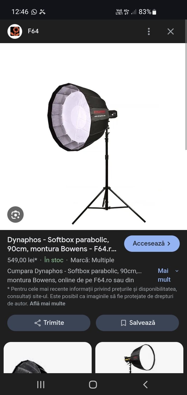 Softbox parabolic trepiede fotografie Dynaphos