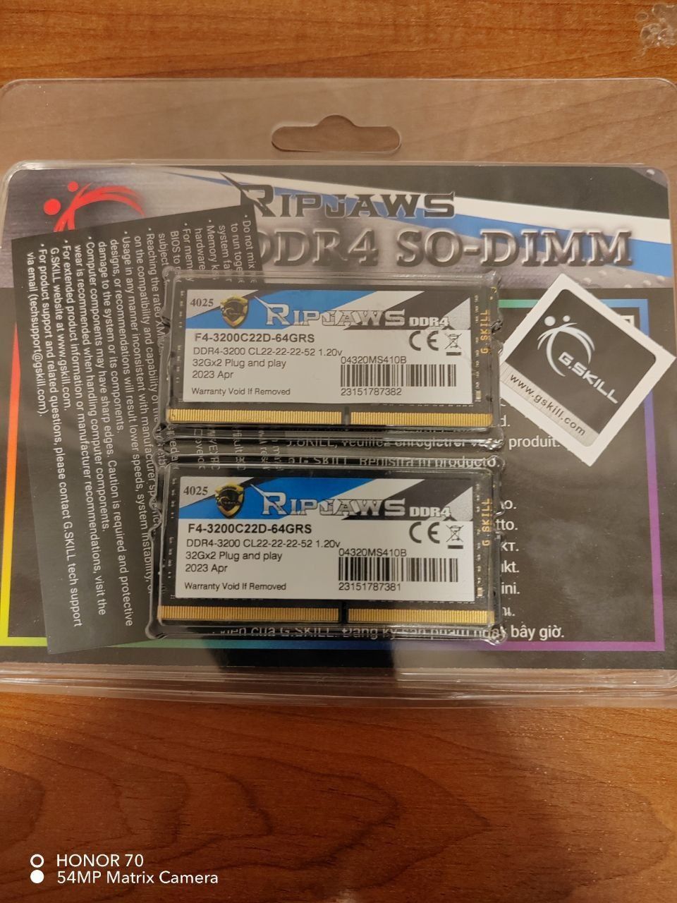 Gskill ripjaws DDR4 32gb 3200mhz sodimm