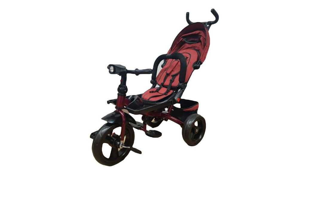 Tricicleta cu scaun reversibil roti EVA pozitie de somn muzica lumini