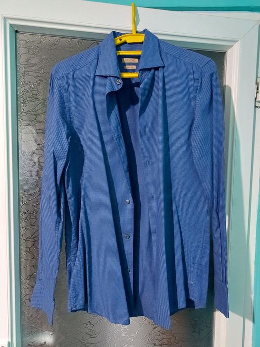 Camasa slim fit carouri bleumarin