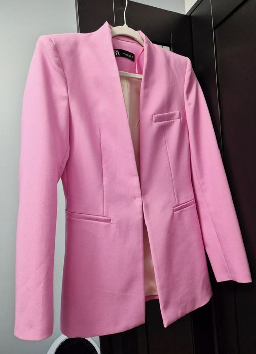 Sacou roz Zara - office - marime S/36 - cambrat