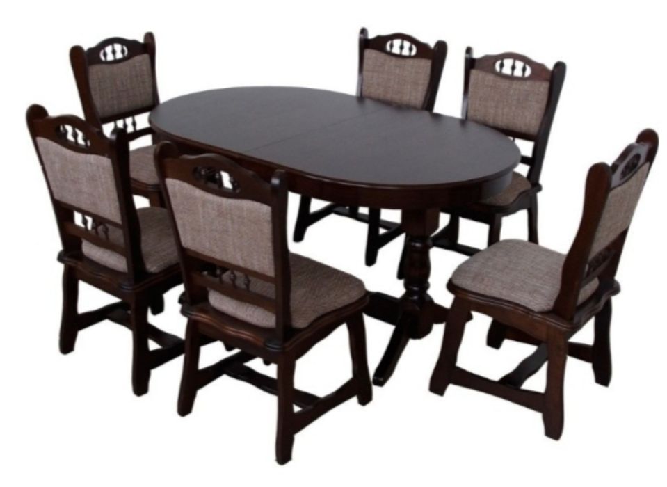 Vand set rustic masa ovala extensibila cu 6 scaune