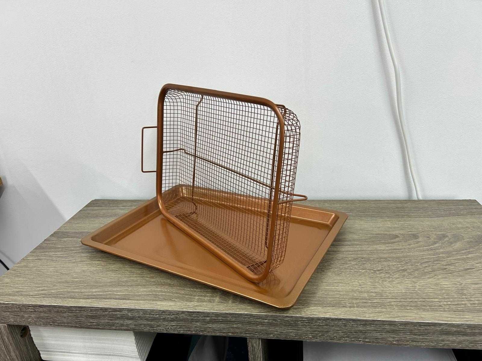 Set tava cu cos pentru cuptor, din cupru