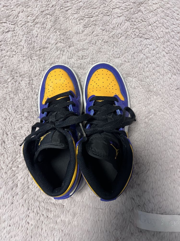 Nike Air Jordan 1 Mid PS Lakers sneakers, 36 номер, Найк оригинални