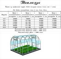 Теплици собственное производство размеры от 3×2 до 3×12