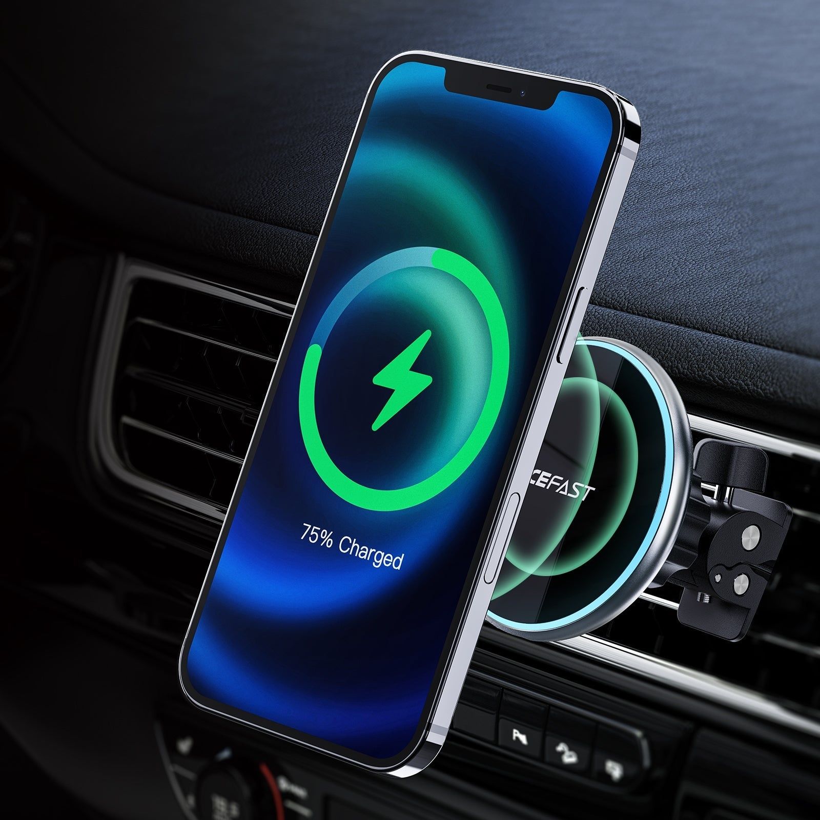Acefast D3 Магнитный Авто Держатель 15W MagSafe iPhone 14 & 15 Series