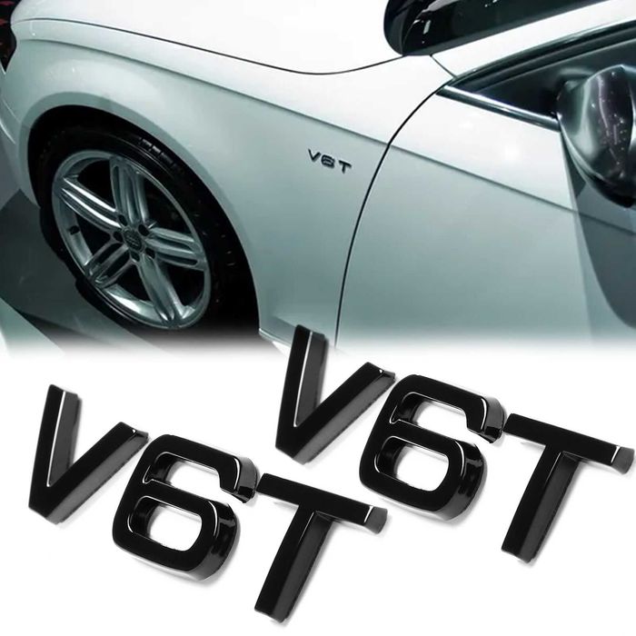 Нови черни емблеми надписи V6T Audi/Ауди black badge